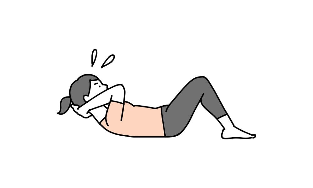 腹筋　女性　イラスト